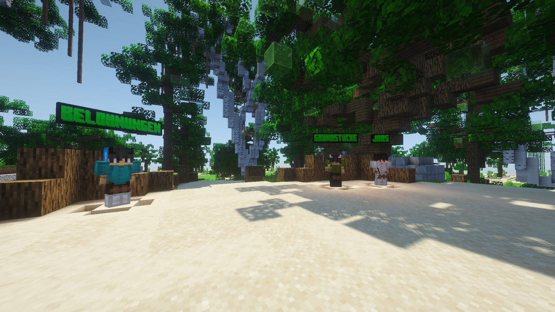 Unser Citybuild Spawn mit eigenen Custom Modellen, um die NPCs besser erkennen zu können.